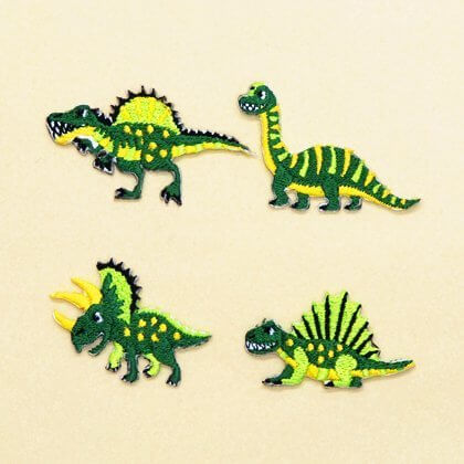 アイロン刺繍ワッペン 中生代の人気恐竜セット 4個セット N6640900,手作り,お守り,