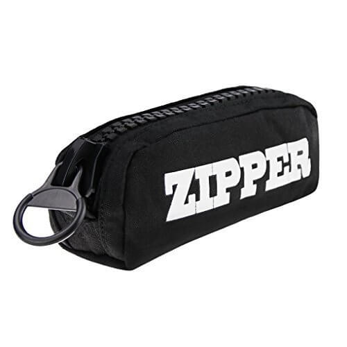 (クレア) Qurea 選べる カラー カラフル デカチャック Zipper ペンケース 大容量 筆箱 筆入れ 化粧ポーチ ポーチ 人気 学生 高校生 おしゃれ 文具 男女共用 (ブラック),小学生,文房具,おすすめ