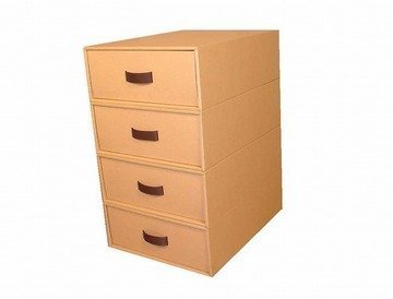 クローゼット用収納ボックス【4個セット】【組立不要】(奥行き43,5cm×幅33cm高さ13,5cm)ダンボール収納ボックス,子供服,収納,