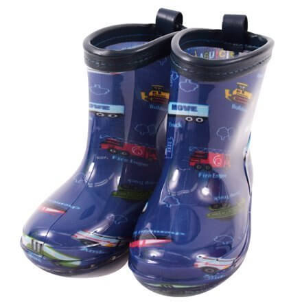 雨の日彩るKidsレインブーツ・長靴 アクセル全開はたらく車(ロイヤルブルー) N7700200,キッズ,長靴,