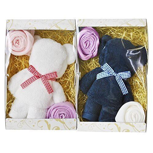 ブルーム 今治タオル タオルベア ペアギフトセット ベア&お花 (ホワイト&ブルー) G_bear2_白青,今治タオル,内祝い,