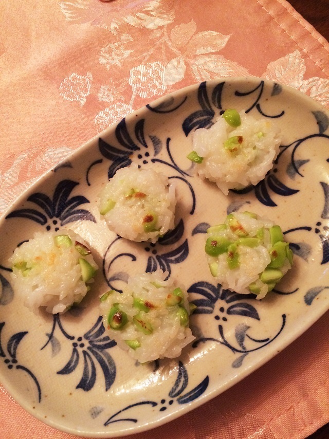 離乳食♡枝豆チーズ焼きおにぎり,離乳食,枝豆,