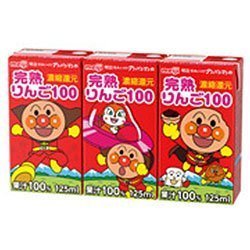 明治 それいけ!アンパンマンの完熟りんご100 125ml紙パック×36(3P×12)本入,赤ちゃん,ストロー練習,方法