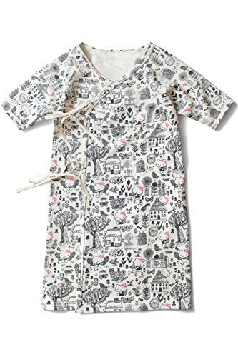 DESIGNERS GUILD (デザイナーズギルド) × HELLO KITTY コラボ 日本製 キティちゃんプリント オーガニックコットン100% ベビー長肌着 ブラック 50-70サイズ,長肌着,おすすめ,選び方