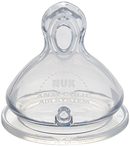 NUK プレミアムチョイス・替えニップルS シリコーン 丸穴 ミルク用【ママの乳首を再現】【赤ちゃんのお口が大きく開く広口タイプ】FDNK0110102,哺乳瓶,乳首,選び方