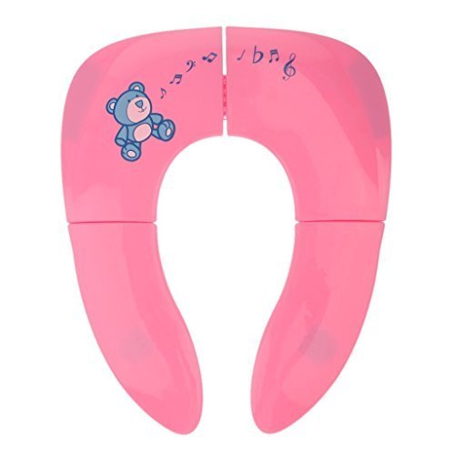 Bardland zbq-01 折りたたみ式補助便座 おまる 赤ちゃん・子供用トイレ便座 旅行 外出 トイレトレーニング 持ち運びバッグ付き (粉),トイレトレーニング,おまる,補助便座