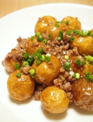 ご飯に合う! ホクホク揚げ新じゃがのとろみ炒め,お弁当,じゃがいも,