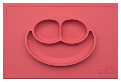 エデュテ イージーピージー ezpz ハッピーマット コーラル色 ひっくり返らないベビー食器,離乳食,便利グッズ,