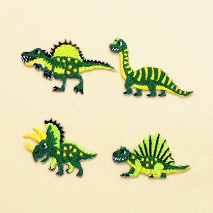 アイロン刺繍ワッペン 中生代の人気恐竜セット 4個セット N6640900,手作り,お守り,