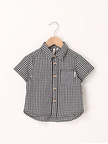 (ラーゴム) LAGOM ギンガムチェック半袖シャツ ブラック 120,子供服,シャツ,