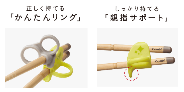 かんたんリングと親指サポート,はし,はじめて,