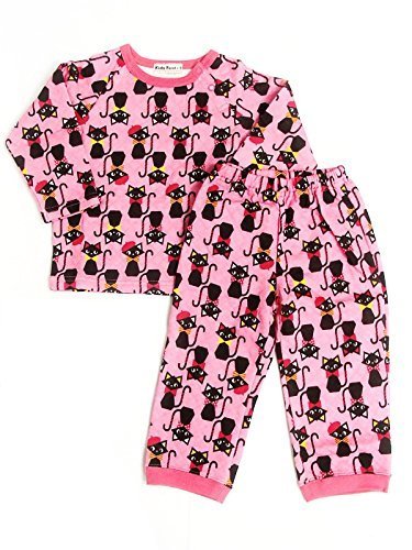 キッズフォーレ Kids Foret ネコ柄長袖キルトパジャマ (90cm),子供服,パジャマ,