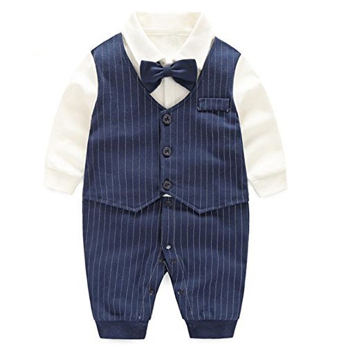 エルフ ベビー(Fairy Baby)ベビーフォーマル ロンパース 73cm 紺色 ストライプ,子ども,フォーマル,