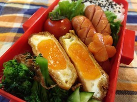 簡単お弁当にも♪油揚げに卵ポン♪の甘辛焼,お弁当,卵,レシピ