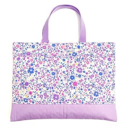 ハンドメイド感覚のKidsレッスンバッグ フラワー模様のエアリーシャワー(ラベンダー) 日本製 N0241400,保育園,バッグ,