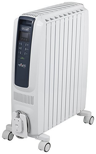 DeLonghi オイルヒーター ドラゴンデジタル スマート X字型フィン9枚 【10~13畳用】 QSD0915-BL,赤ちゃん,暖房,