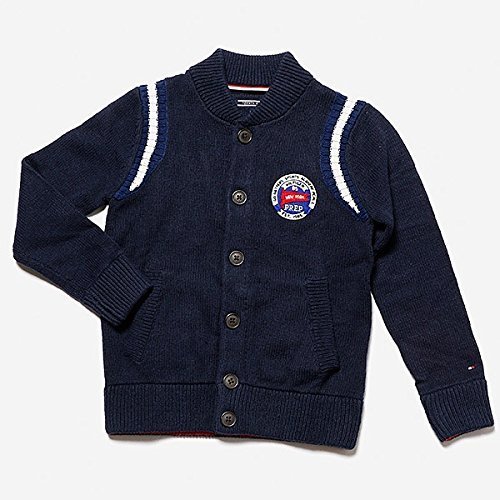 トミーヒルフィガー(キッズ)(TOMMY) ベースボールロングスリーブカーディガン【002ネイビー/90(92)】,子供服,カーディガン,
