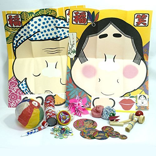 【和玩具】 昔遊びセット(12種取り揃え) 【お正月】 / お楽しみグッズ(紙風船)付きセット,正月,おもちゃ,三世代