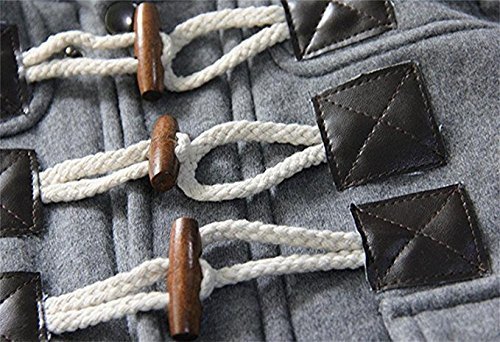 Eshinny子供フード付きダッフルコート 防寒服 ベビーキッズ男の子秋冬ジャケット 裏ボアコート アウター 暖かい保温 長袖 無地 (90cm(9~12ヶ月), グレー),子供服,コート,