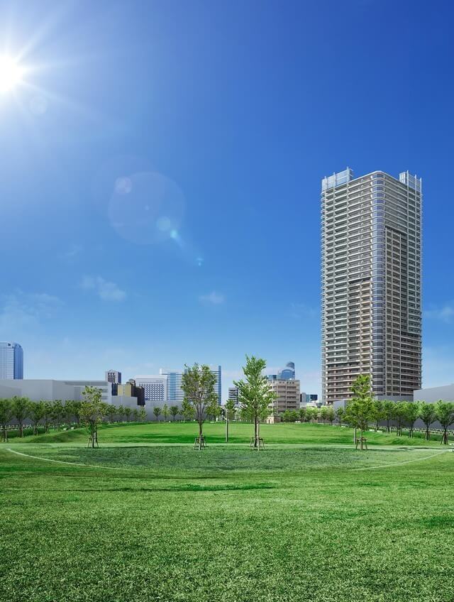 公園からのパース,