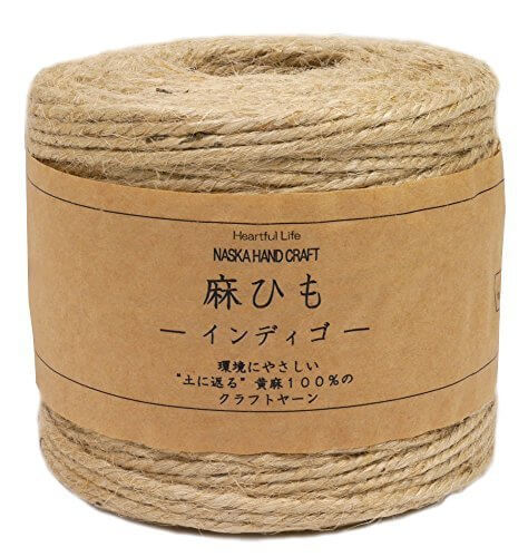 NASKA 麻ひも インディゴ 155g 100m Col.1 生成 A1,手作り ,ガーランド,