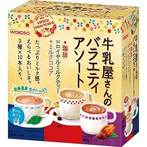 WAKODO 牛乳屋さんのバラエティアソート (珈琲・ロイヤルミルクティー・ミルクココア),牛乳屋さん,和光堂,