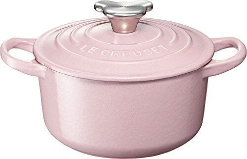 ルクルーゼ ベビー ココット ロンド ベアーツマミ ホーロー 鍋 IH 対応 14cm シフォンピンク 21001-14-40,離乳食,鍋,