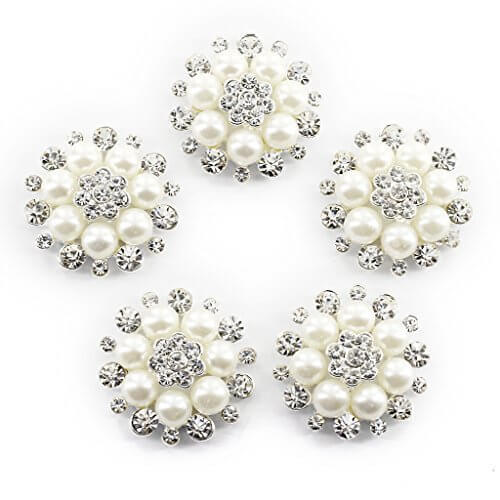 【Phenovo】ビーズ アクセサリーパーツ 縫製 水晶ボタン キラキラ 手芸材料 クリスタル パールボタン,手作り,手帳,