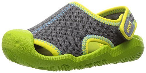 [クロックス] スウィフトウォーター サンダル キッズ 204024 Graphite/Volt Green C6(14.0cm),キッズサンダル,男の子,