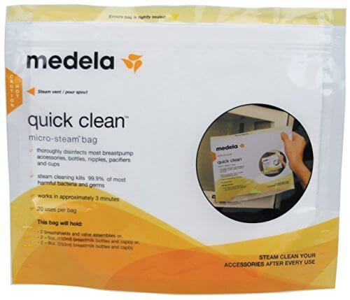 メデラ(medela) 電子レンジ除菌バッグ(5パック) クイッククリーン スチームバッグ,おしゃぶり,消毒,