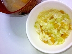 取り分け離乳食-かぼちゃとなすのみそ味うどん,離乳食,取り分け,