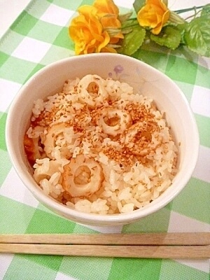 おでんの素で簡単!「ちくわの炊き込みご飯」,お弁当,ちくわ,
