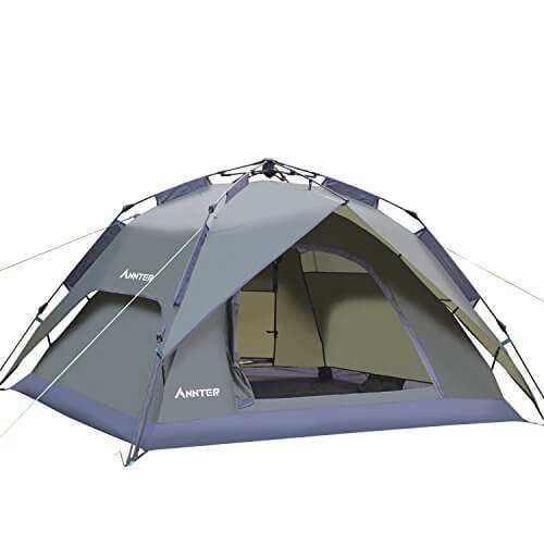 ANNTER ワンタッチテント テント 3~4人用 設営簡単 防災用 2WAY キャンプ用品 撥水加工 紫外線防止 登山 折りたたみ 防水 通気性 アウトドア 秒速設営 3色選択可能 (アーミーグリーン),ワンタッチテント,おすすめ,