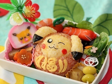 ダルマピカチュウのお弁当,正月,キャラ弁,ポケモン