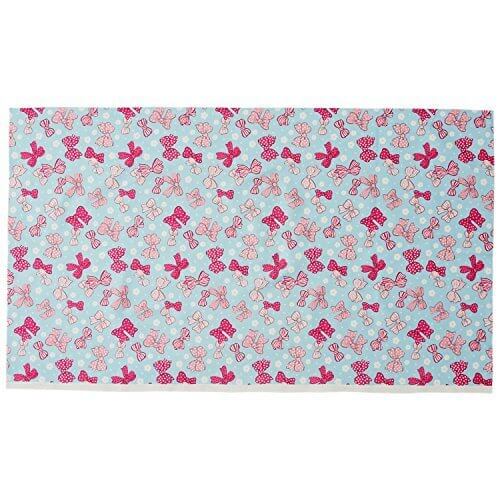KIYOHARA お気に入り リボンフラワー 生地 オックス 綿 約110cm幅X1mカット col.BL ブルー 入園入学セットのレシピ付き MOWF-93 手芸・ハンドメイド用品,ベビーリュック,作り方,