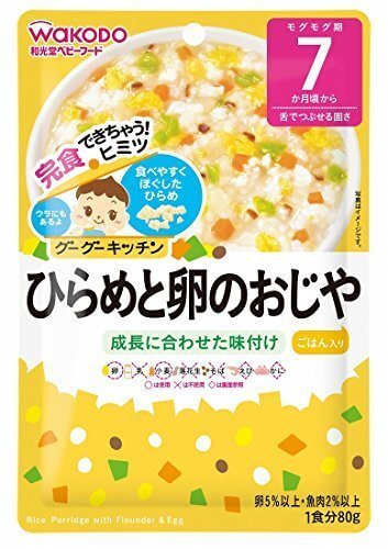 和光堂 グーグーキッチン ひらめと卵のおじや 80g,和光堂 【グーグーキッチン 】ひらめと卵のおじや 80g,