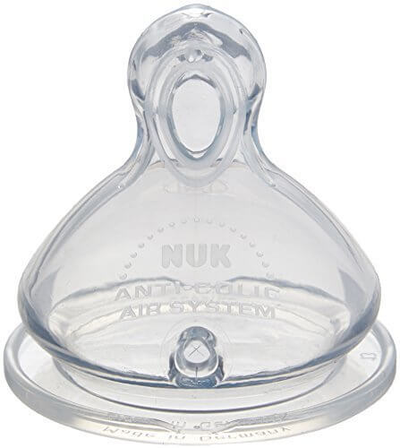 NUK プレミアムチョイス・替えニップルS シリコーン 丸穴 ミルク用【ママの乳首を再現】【赤ちゃんのお口が大きく開く広口タイプ】FDNK0110102,哺乳瓶,乳首,