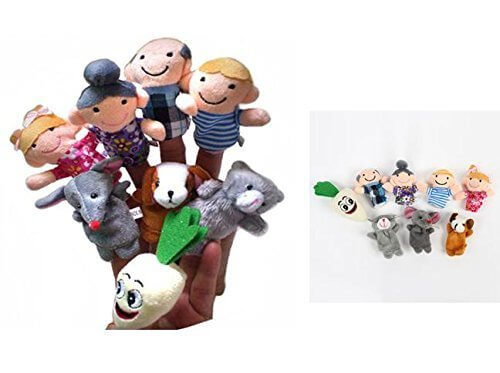 N-hilfe 大きなカブ 指人形 家族 8本 セット かわいい 親子 カブ パペット おもちゃ 子供 保育,絵本,手作り,
