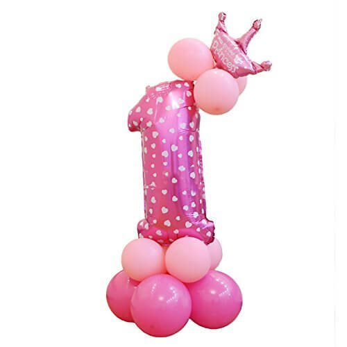 OUYOU アルミ風船 バルーン 数字バルーン 飾り付け 誕生日 ウェディング パーティー 組み合わせ 自由 DIY,1歳誕生日,飾り付け,
