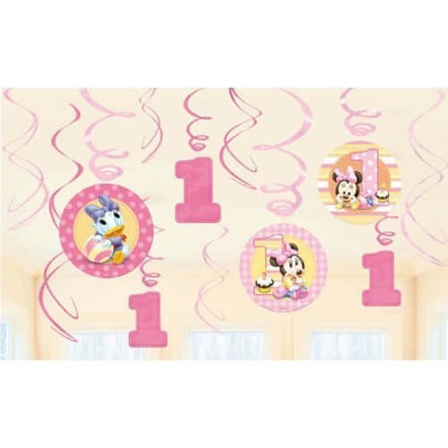 1歳の誕生日の飾りに ディズニーミニー レターバナー IVYオリジナル風船プレゼント,1歳誕生日,飾り付け,