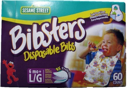 使い捨て防水加工よだれかけ60枚入 ビブスターSESAME STREET (エルモ),離乳食,エプロン,