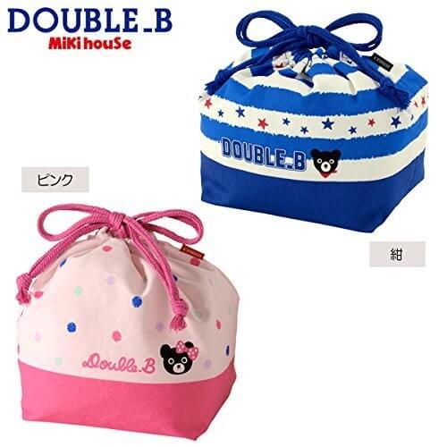 mikihouse Double_B(ミキハウスダブルB)ボーダー&ドット柄 ランチバッグ(お弁当袋) ---,紺,お弁当袋,作り方,