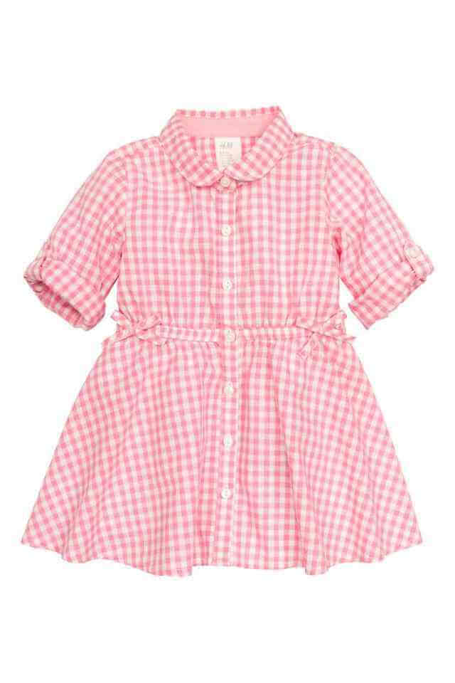 コットンシャツドレス|H&M,ベビー服,海外ブランド,