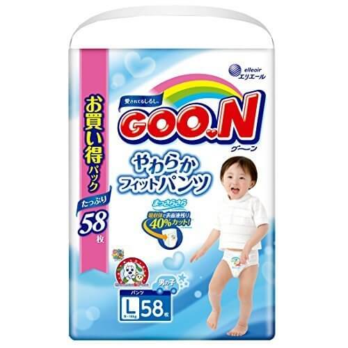 グーン(GOO.N) やわらかフィットパンツ Lサイズ (9~14kg) 58枚 男の子,おむつ,Lサイズ,