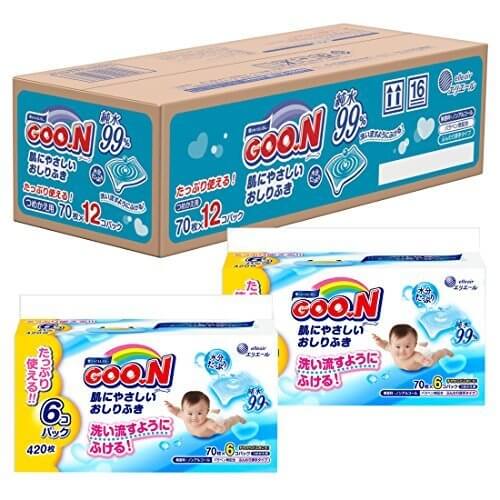 グーン 肌にやさしいおしりふき 詰替用 840枚(70枚×12個 ) 【ケース販売】,おしりふき,おすすめ,