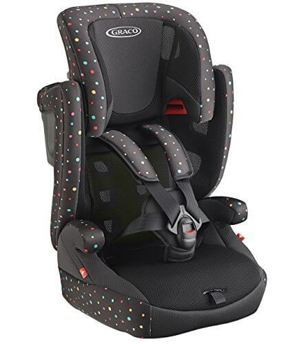 GRACO (グレコ) ジュニアシート(チャイルド&ジュニア) エアポップ カラフルドットBK 【軽量コンパクトボディ + 3Dサポートクッション構造 + 5段階高さ調節ヘッドサポート】 (1歳頃~11歳頃までのロングユース仕様) 67163,チャイルドシート, 選び方,