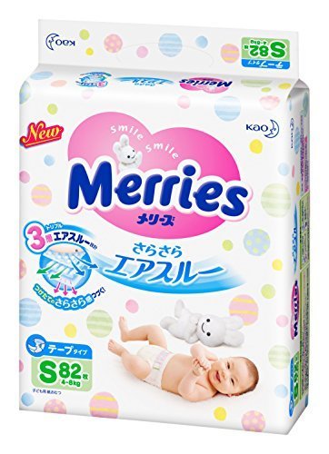 メリーズテープ Sサイズ(4~8kg)さらさらエアスルー 82枚,紙おむつ,比較,