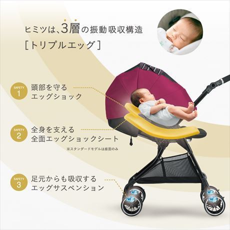 横から見たベビーカーと赤ちゃん,