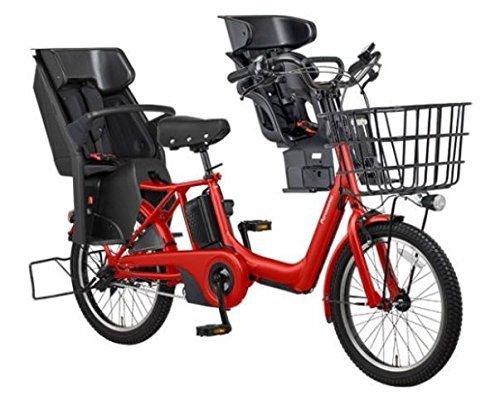 2018年モデル Panasonic(パナソニック) GYUTTO ANNYS(ギュット アニーズ) 3人乗り対応電動自転車 BE-ELA03A 純正フロントチャイルドシート付き (ロイヤルレッド(R5D)),おしゃれ,おすすめ,子供乗せ自転車