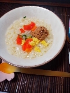離乳食★納豆入りうどん,離乳食,うどん,中期
